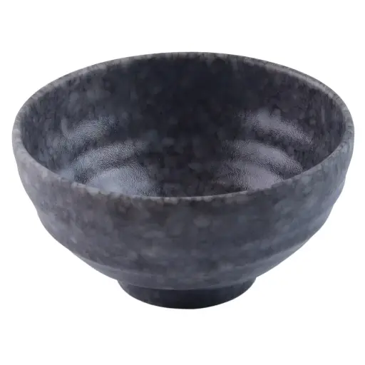 [MLM0273] ชามข้าวลายหินอ่อนดำ 4.25 นิ้ว