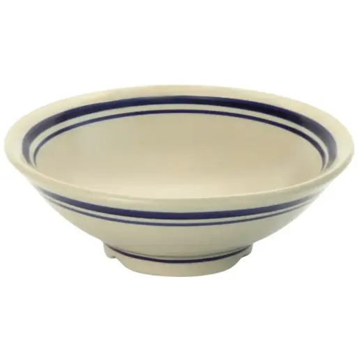[CRM1180] ชามปากบานสีไข่ไก่เส้นขอบสีน้ำเงิน 4.5 นิ้ว