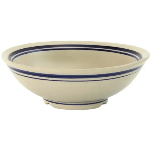 [CRM1183] ชามปากบานสีไข่ไก่เส้นขอบสีน้ำเงิน 6.25 นิ้ว