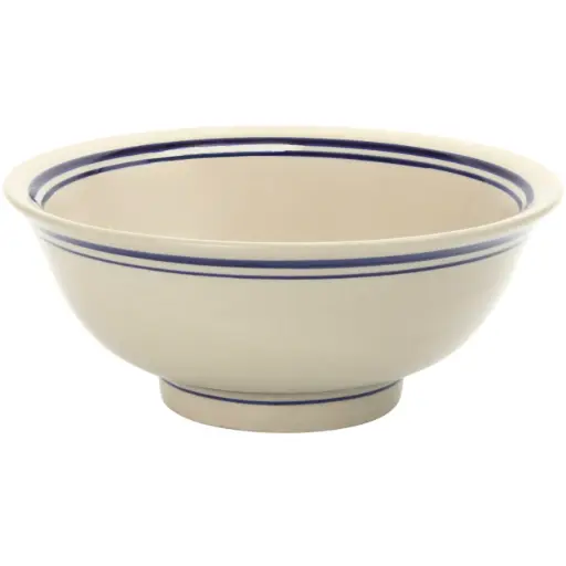 [CRM1185] ชามราเมนสีไข่ไก่เส้นขอบสีน้ำเงิน 7.5 นิ้ว