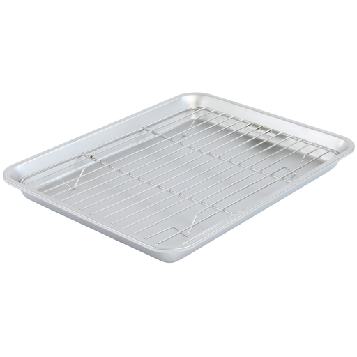 [SET0168] Stainless Steel Draining Tray with Net Set 35x25x3 cm (18-8)