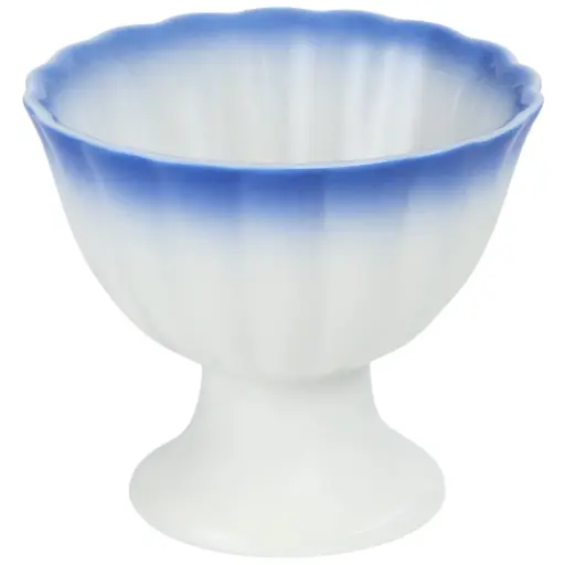 [CRM1099] Mini Footed Dish 3" (Blue Rim)