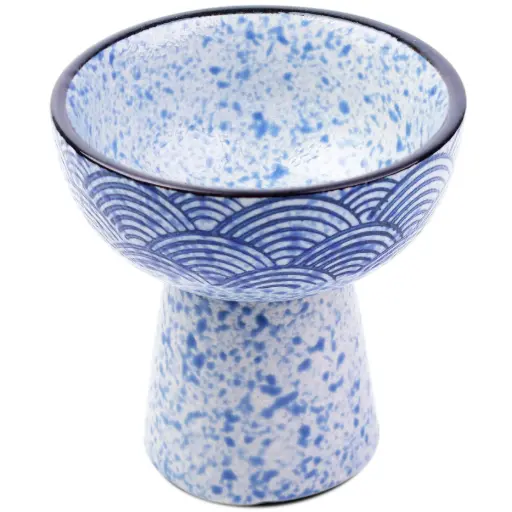 [CRM0995] พานลายคลื่นสีน้ำเงิน 3.75 นิ้ว